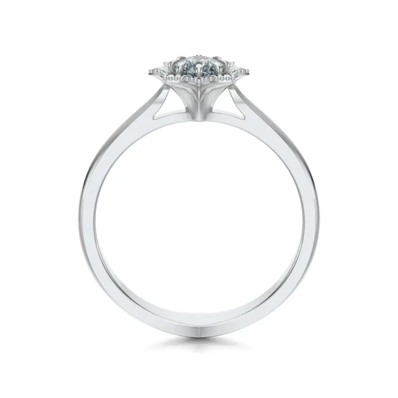 Pierścionek zaręczynowy białe złoto